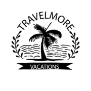 travel more vacations black white logo